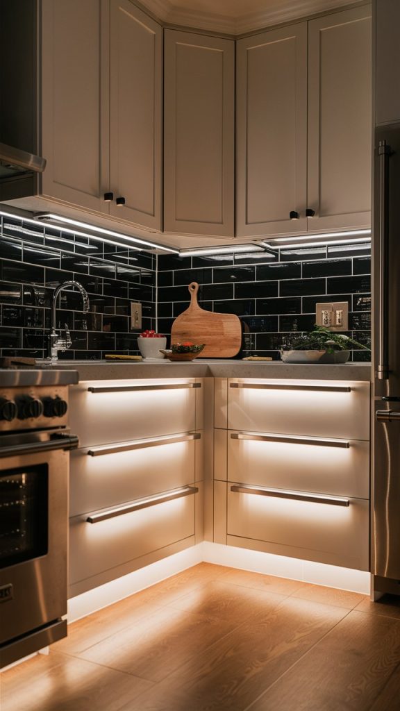 24 Tiny Kitchen Ideas That Make Small Spaces Feel Big and Beautiful 3 Under-Cabinet Lighting kitchen