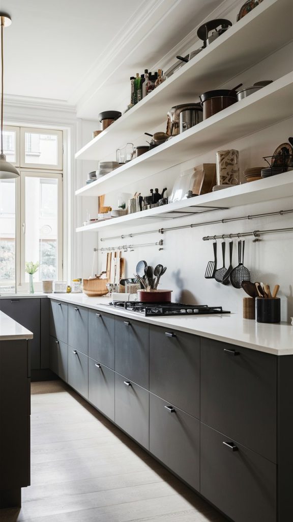 24 Tiny Kitchen Ideas That Make Small Spaces Feel Big and Beautiful 21 Light and Stylish Storage