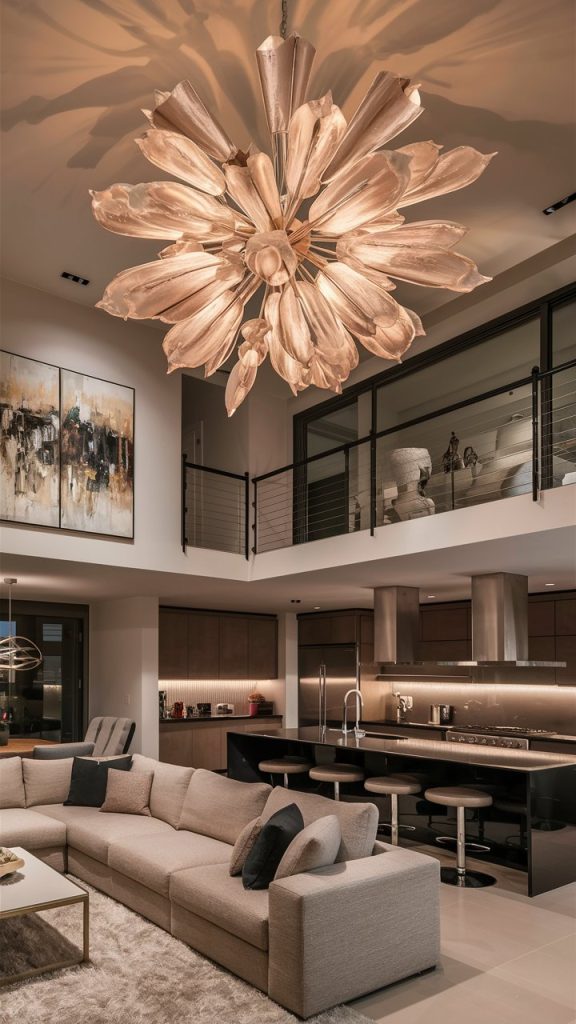 22 Stylish Living Room and Kitchen Combo Ideas for a Beautiful Open-Concept Home 23 Statement Lighting Showcase