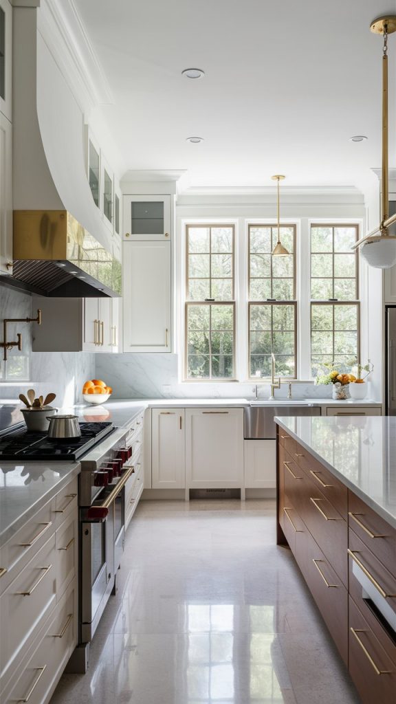 27 Stunning White Kitchen Ideas for Bright, Timeless Spaces 17 White Kitchen with Brass Fixtures
