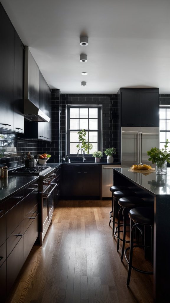 Matte Black Finish kitchen for Modern Flair