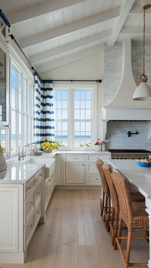 27 Stunning White Kitchen Ideas for Bright, Timeless Spaces 16 Beachy White Kitchen Inspiration