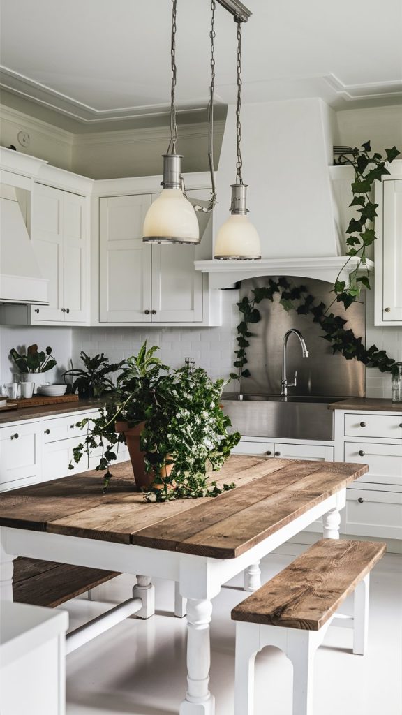 27 Stunning White Kitchen Ideas for Bright, Timeless Spaces 27 White Kitchen with Greenery Accents