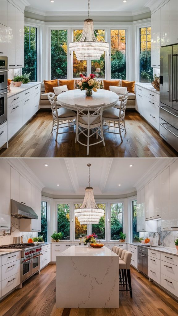 27 Stunning White Kitchen Ideas for Bright, Timeless Spaces 21 White Kitchen with Breakfast Nook
