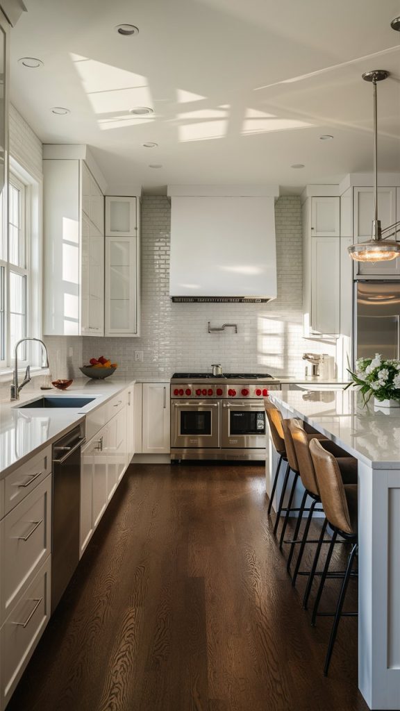 27 Stunning White Kitchen Ideas for Bright, Timeless Spaces 25 White Kitchen with Textured Backsplash