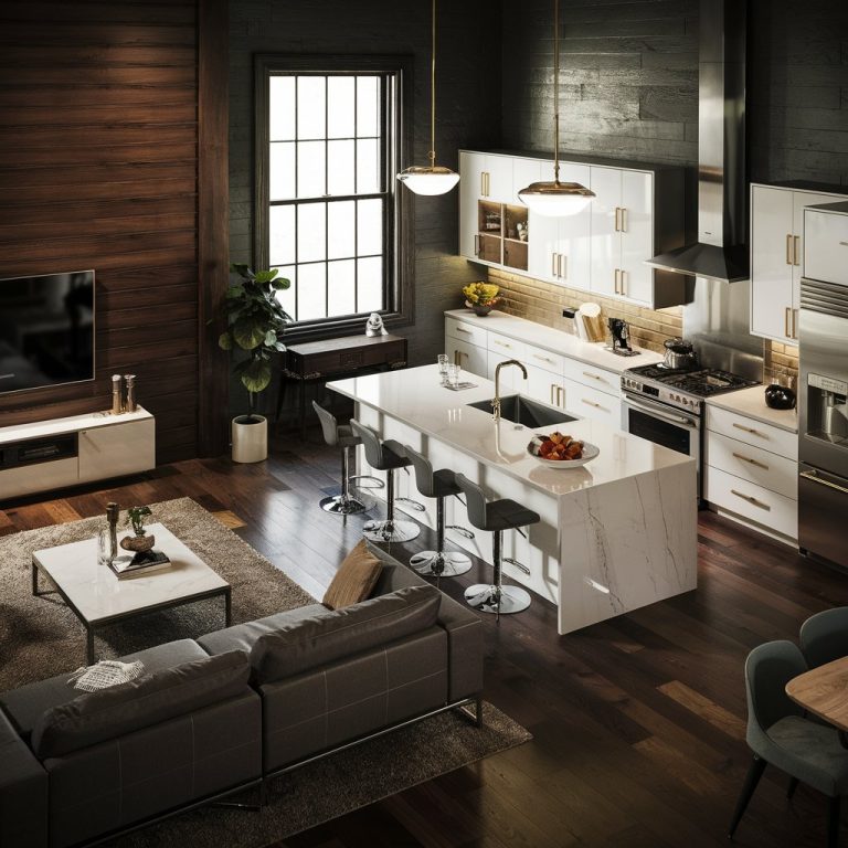 Stylish Living Room and Kitchen Combo Ideas