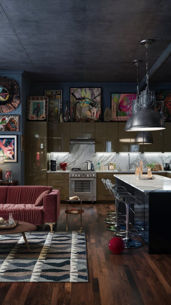 22 Stylish Living Room and Kitchen Combo Ideas for a Beautiful Open-Concept Home 21 Artistic Creative Space