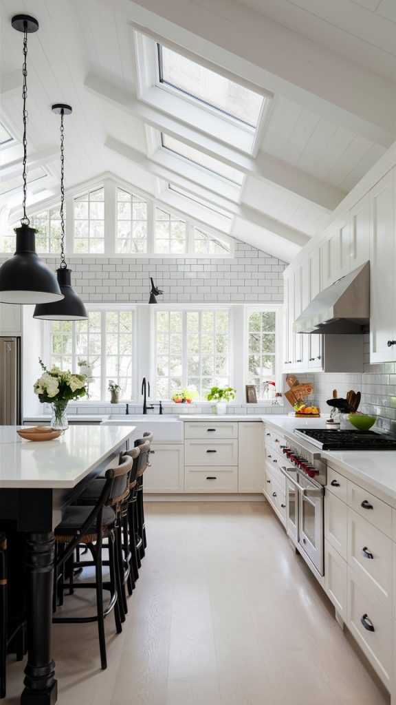 27 Stunning White Kitchen Ideas for Bright, Timeless Spaces 13 White Kitchen with Black Hardware