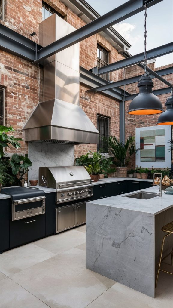 16 Outdoor Kitchen Ideas to Create a Beautiful and Functional Backyard Space 15 Industrial Style Outdoor Kitchen