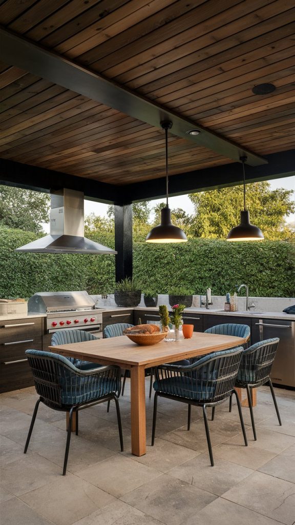 Outdoor Kitchen with Dining Area