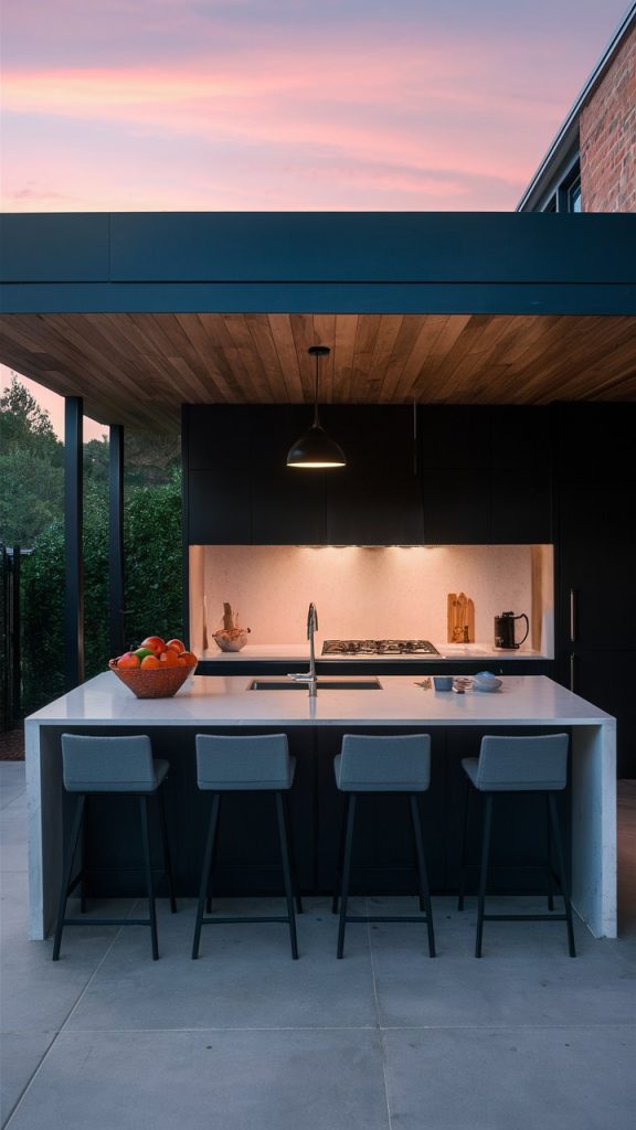 Minimalist Modern Outdoor Kitchen