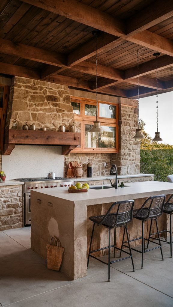 Rustic Stone Kitchen Design