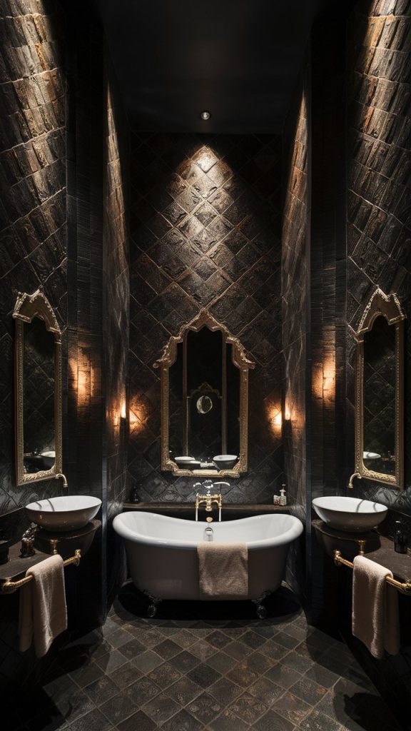14 Dark Bathroom Ideas To Create A Moody Modern Luxury Oasis 11 Dark Bathroom Ideas