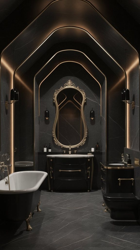 14 Dark Bathroom Ideas To Create A Moody Modern Luxury Oasis 12 Dark Bathroom Ideas